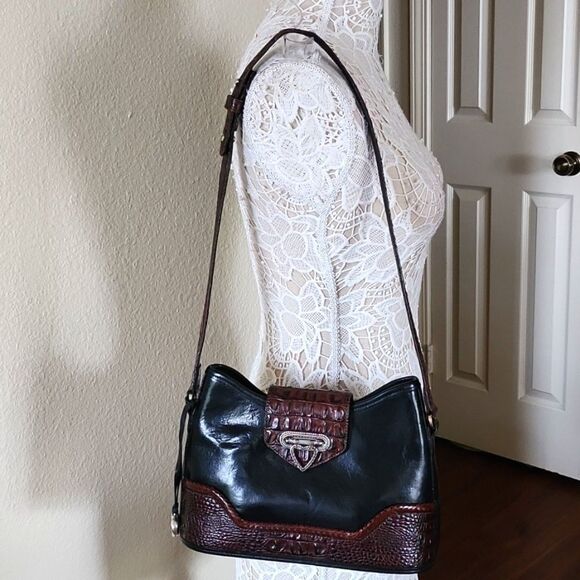 Brighton Black and Brown Shoulder Bag - Picture 3 of 14